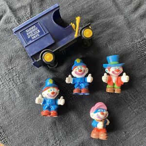 Vintage 81’ Mega Co Clown Around Paddy Wagon Car And Clowns Toy Set.